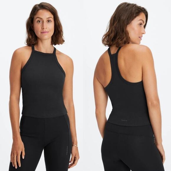 Fabletics Live in Halter Tank Top Black Crop Medium NWT - Picture 1 of 7